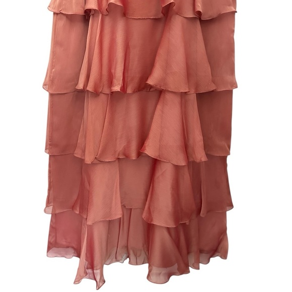 Cachet salmon Strapless Ruched Tiered Cocktail Dress - Picture 4 of 9